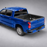 DuraLiner under-rail truck bed liner, angled rear view with tailgate closed
