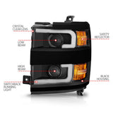 Anzo Projector Headlights for 2015 to 2019 Chevrolet Silverado 2500HD & 3500HD with Halogen Headlights - image 14