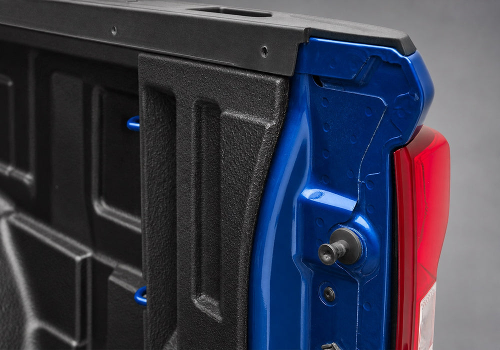 DuraLiner under-rail truck bed liner, rear edge detail