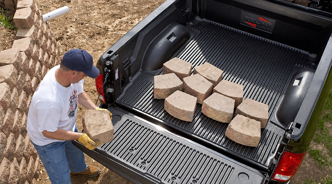 DuraLiner truck bed liner, pavers lifestyle example