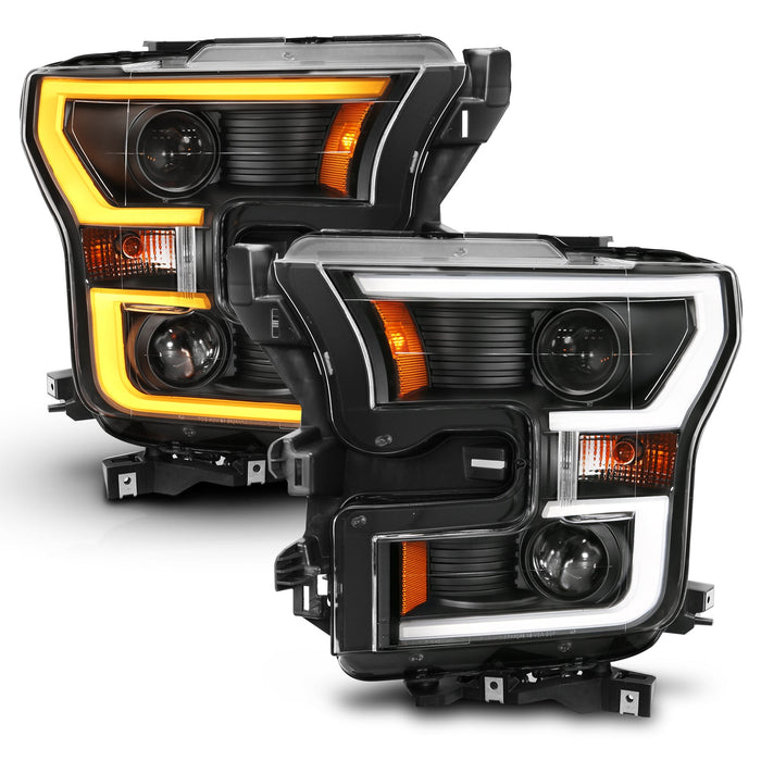 Anzo Projector Headlights Kit with LED Tail Lights for 2015 to 2017 Ford F-150 with Halogen Headlights and Tail Lights - image 1