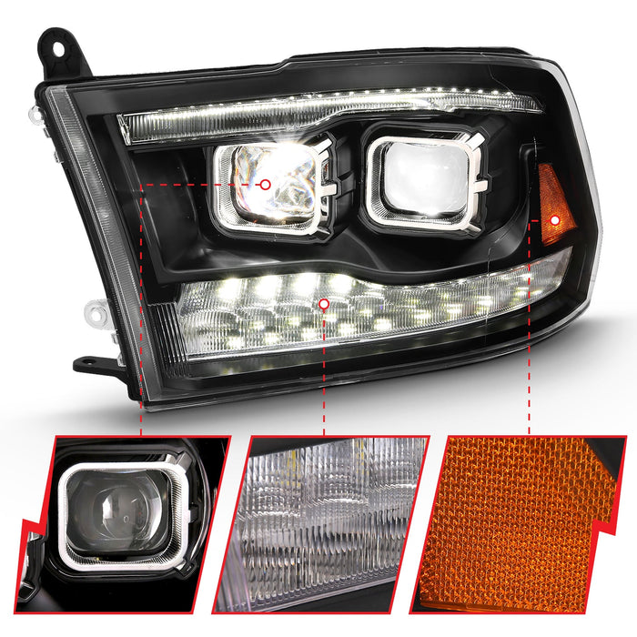Anzo Projector Headlights for 2009 to 2018 RAM 1500, 2500 & 3500, Dual LED, All Models - image 5
