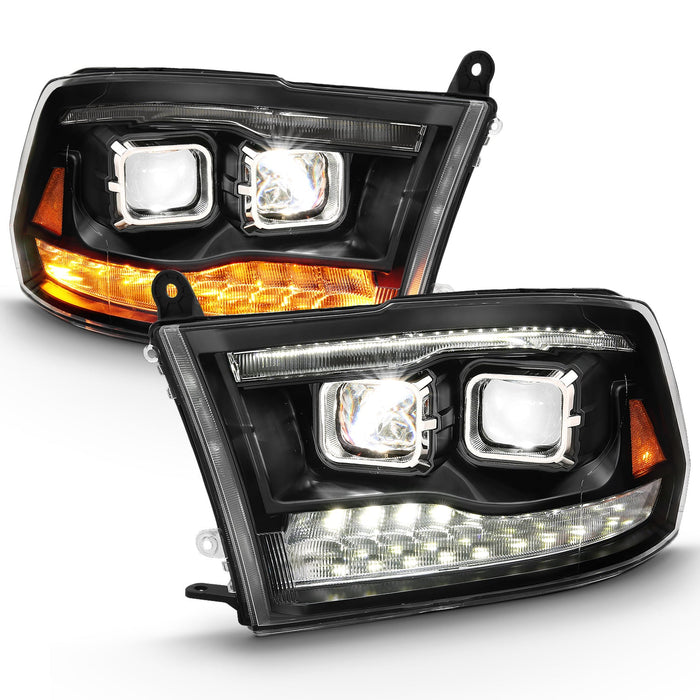 Anzo Projector Headlights for 2009 to 2018 RAM 1500, 2500 & 3500, Dual LED, All Models - image 1