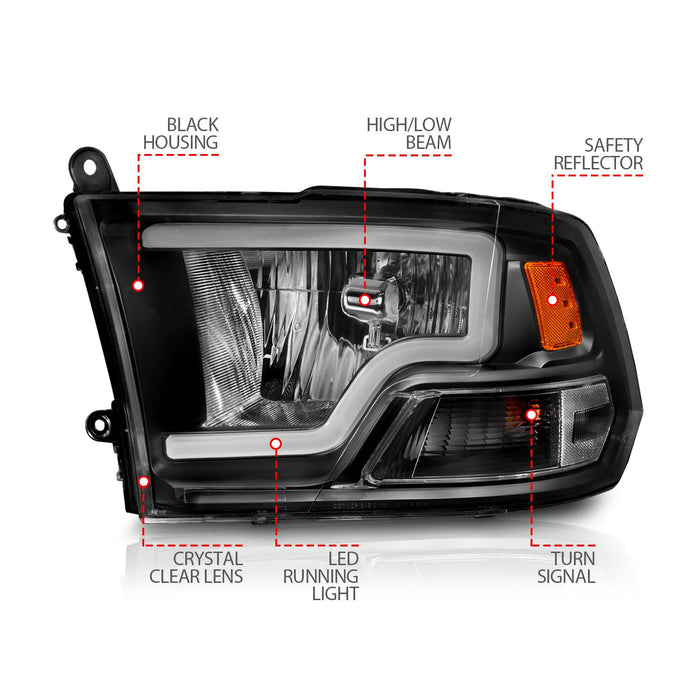 Anzo Crystal Headlights for 2009 to 2018 RAM 1500, 2500 & 3500 with Dual Headlights - image 9