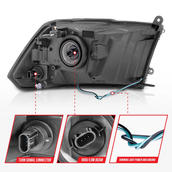 Anzo Crystal Headlights for 2009 to 2018 RAM 1500, 2500 & 3500 with Dual Headlights - image 3