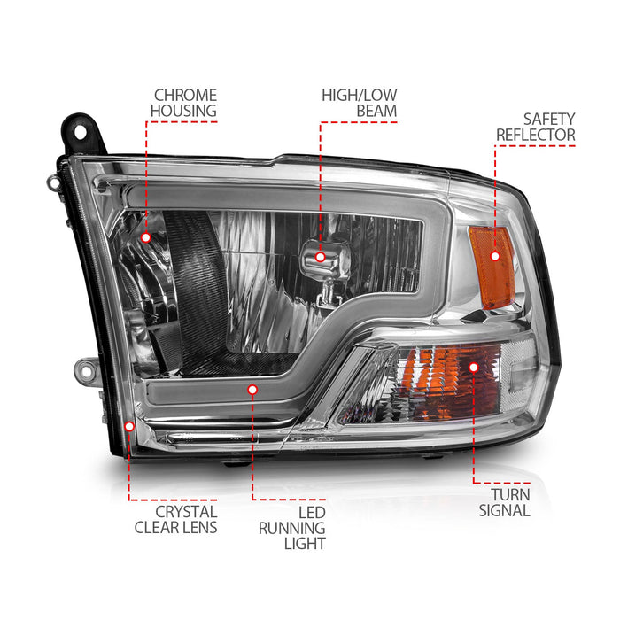 Anzo Crystal Headlights for 2009 to 2018 RAM 1500, 2500 & 3500 with Dual Headlights - image 10