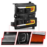 Anzo Projector Headlights Pair Kit for 2019 to 2021 Chevrolet Silverado 1500 with Halogen Headlights, Not Trail Boss - image 3