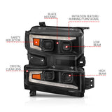 Anzo Projector Headlights for 2019 to 2021 Chevrolet Silverado 1500 with Halogen Headlights, Not Trail Boss - image 6