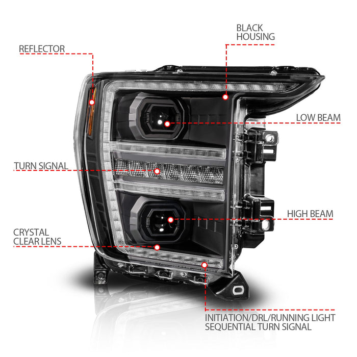 Anzo Projector Headlights for 2021 to 2023 Ford F-150 XL & XLT - image 6