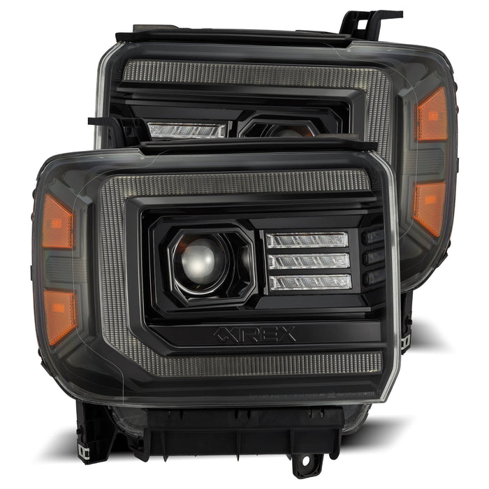 AlphaRex LUXX-Series LED Projector Headlights for 2014 to 2018 GMC Sierra 1500, 2500HD and 3500HD - image 1