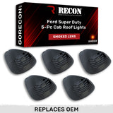 Recon Amber Xenon Cab Roof Lights Clear Lens Kit with LED Cab Light Bulbs for 1999 to 2016 Ford F-250, F-350 & F-450 with Factory Cab Lights: cab light lenses clear lens