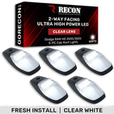 Recon 2-Way LED Cab Roof Light Kit, Clear Lens with Amber LED, with Install Template for 2019 to 2026 RAM 2500 & 3500: cab roof lights Clear Lens / Amber LED