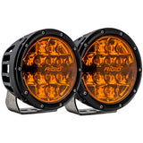 Rigid Industries 360-Series 6 Inch Spot Amber PRO LED Pod Light Pair Kit with Wiring Harness: 360-Series 6 inch spot Amber PRO LED light pair