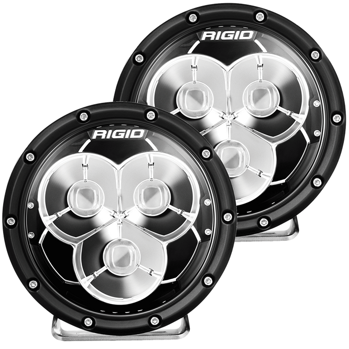 Rigid Industries 360-Series Laser Optic 6 Inch LED Pod Light Pair Kit with Wiring Harness: 360-Series Laser Optic 6 inch LED light pair