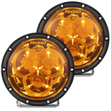 Rigid Industries 360-Series Laser Optic 6 Inch Amber PRO LED Pod Light Pair Kit with Wiring Harness: 360-Series Laser Optic 6 inch LED light pair, Amber PRO lens