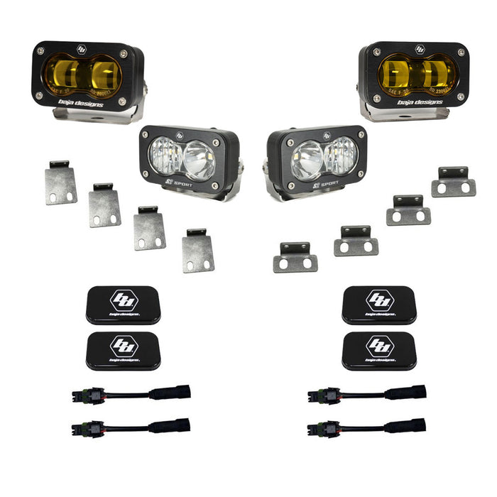 Baja Designs S2 SAE & S2 Sport Fog Pocket LED Light Kit for 2021 to 2026 Ford F-150 Raptor - image 1