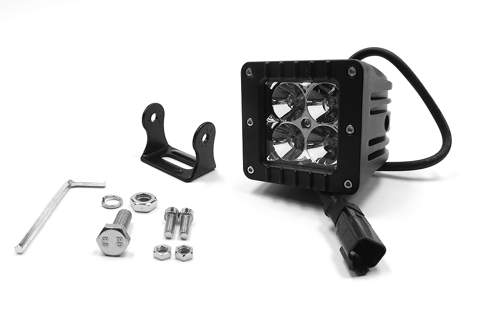 Southern Truck 3 Inch Chrome Flood LED Cube Light Pair Kit with Dual Wiring Harness: 3 Inch Chrome LED Cube Light