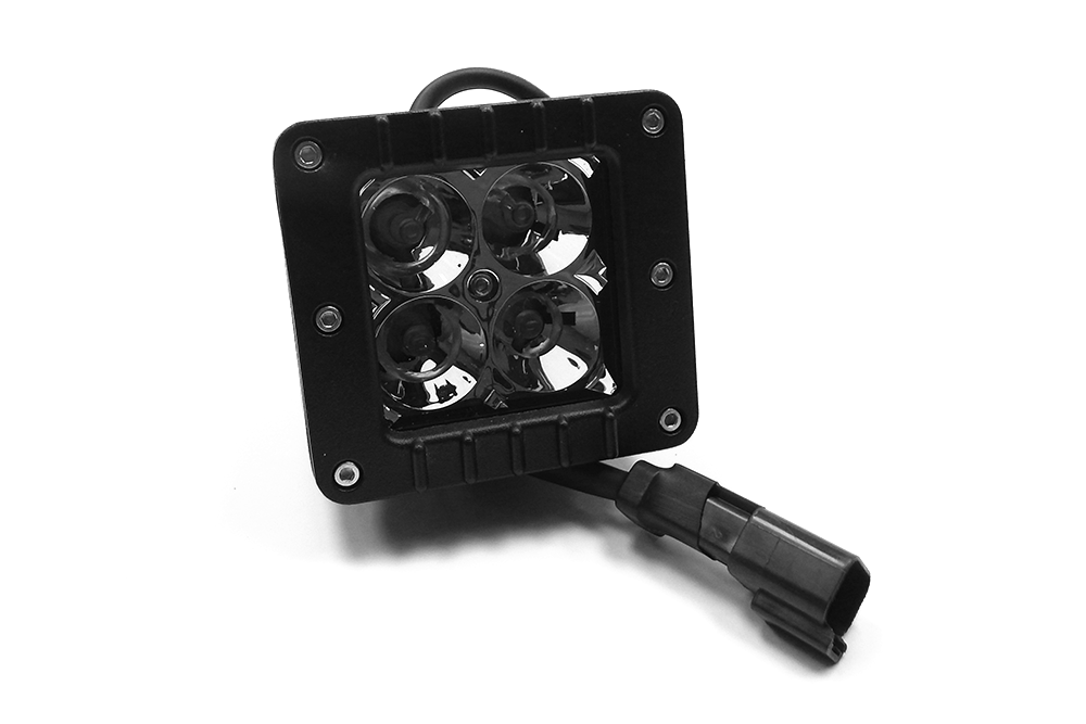 Southern Truck 3 Inch Chrome Spot LED Cube Light Pair Kit with Dual Wiring Harness: 3 Inch Chrome LED Cube Light