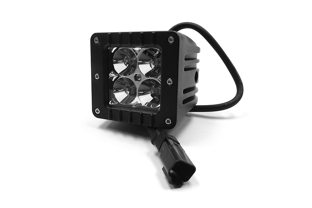 Southern Truck 3 Inch Chrome Spot LED Cube Light Pair Kit with Dual Wiring Harness: 3 Inch Chrome LED Cube Light