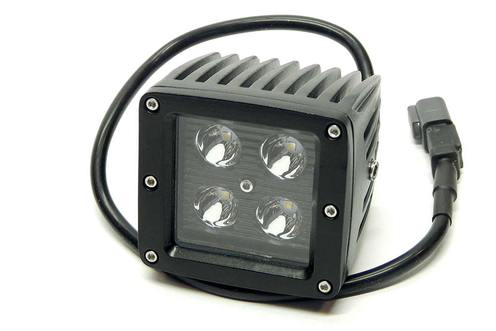 Southern Truck 3 Inch Black Spot LED Cube Light Pair Kit with Dual Wiring Harness: 3 Inch Black LED Cube Light