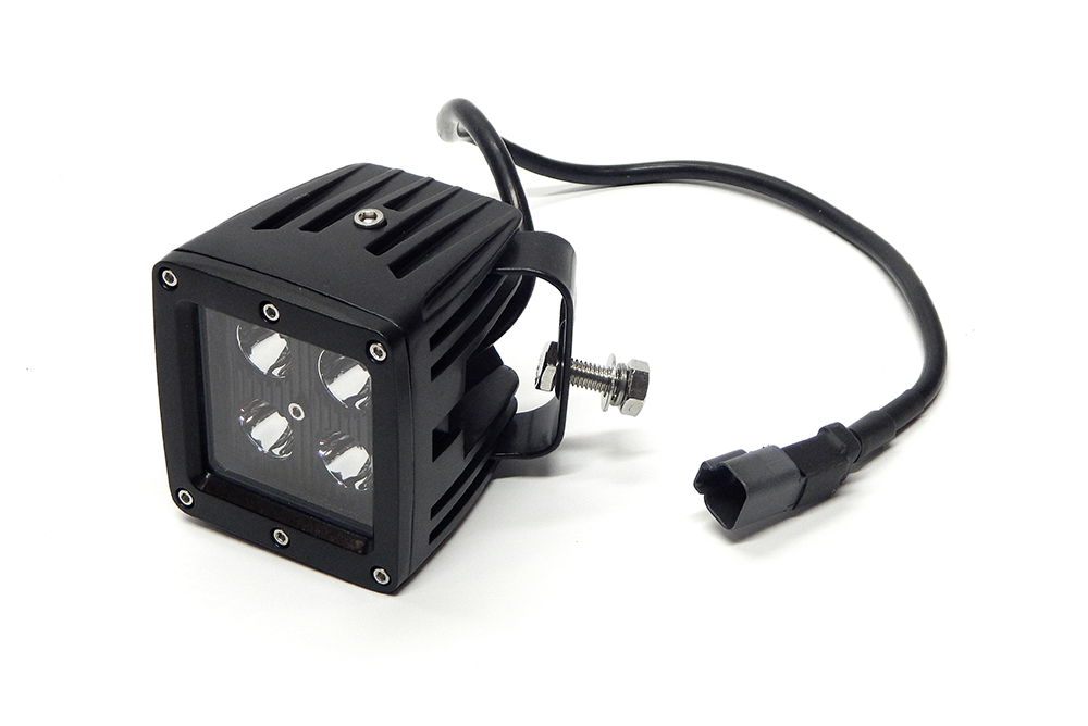 Southern Truck 3 Inch Black Spot LED Cube Light Pair Kit with Dual Wiring Harness: 3 Inch Black LED Cube Light