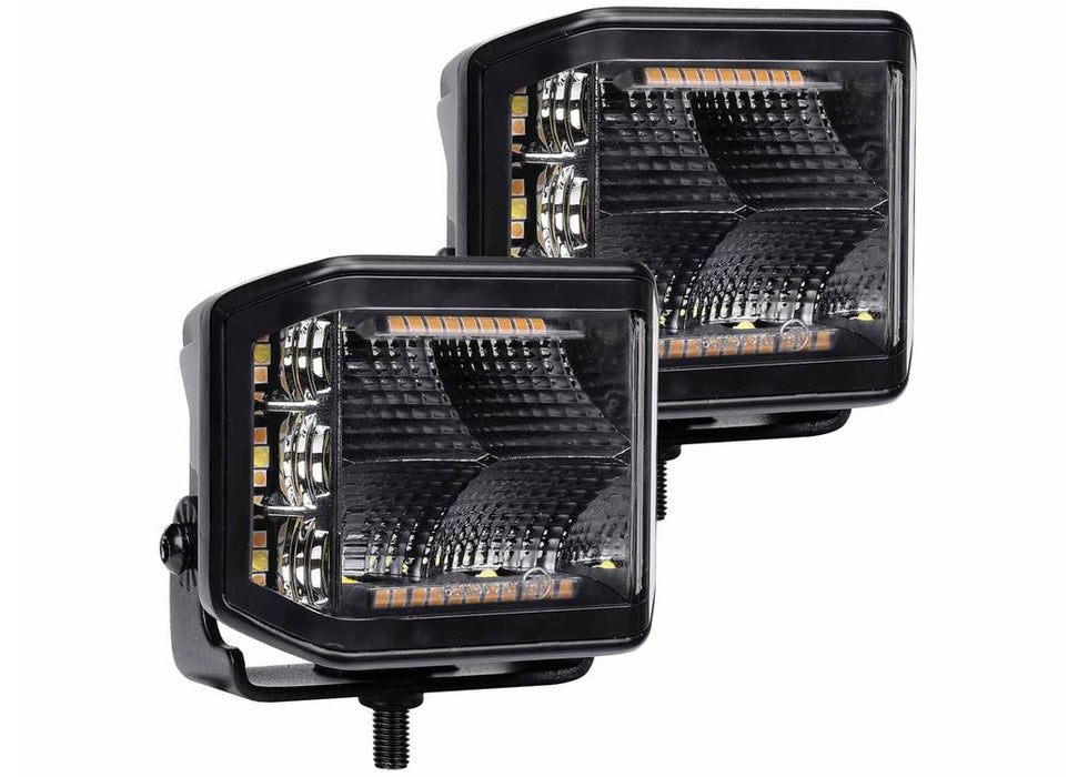 Go Rhino Xplor Blackout Series Sideline LED Pod Lights with Amber - image 1