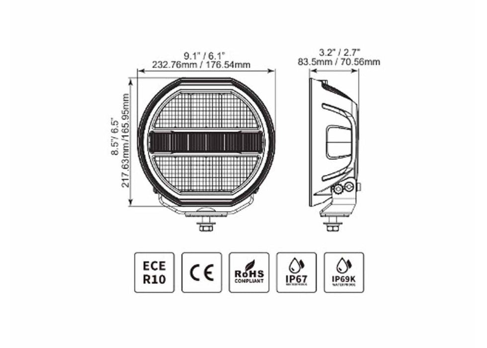 Go Rhino Xplor Blackout Series Maxline Hi/Low LED Off Road Light - image 7