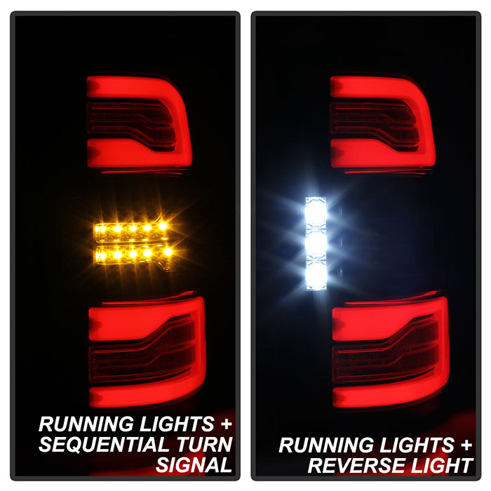 Spyder LED Tail Lights for 2019 to 2020 RAM 1500 with Factory Halogen Tail Lights, Black - image 2