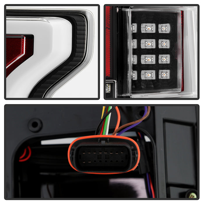 Spyder LED Tail Lights for 2018 to 2020 Ford F-150 with Blind Spot Sensors, Black - image 3