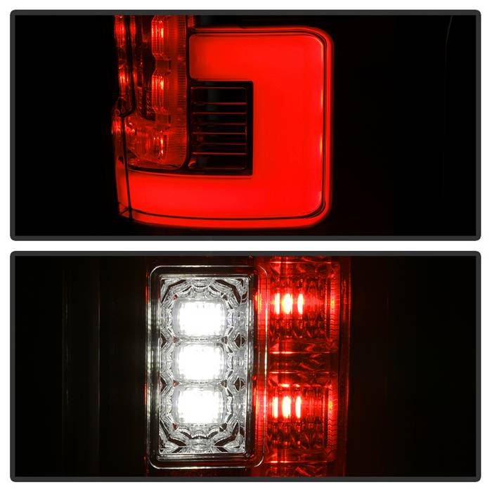 Spyder LED Tail Lights for 2017 to 2018 Ford F-250 Super Duty with Factory LED Tail Lights & Blind Spot Monitoring, Red Clear - image 9