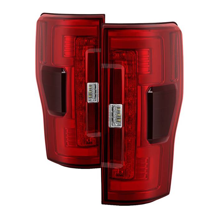 Spyder LED Tail Lights for 2017 to 2018 Ford F-250 Super Duty with Factory LED Tail Lights & Blind Spot Monitoring, Red Clear - image 1