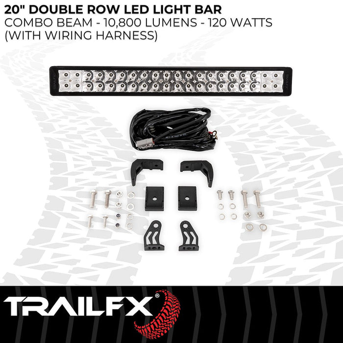 TrailFX 20 inch Double Row LED Light Bar Kit with Wiring Harness: 20 inch Double Row LED Light Bar