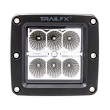 TrailFX 3 Inch LED Cube Pod Light Single Kit with Wiring Harness: 3 Inch LED Cube Pod Light, 6-LED Flood Single