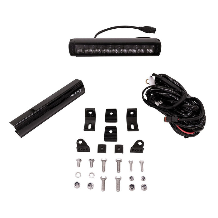TrailFX 10 Inch Black Edition Single Row LED Light Bar Kit with Wiring Harness: 10 Inch Black Edition Single Row LED Light Bar