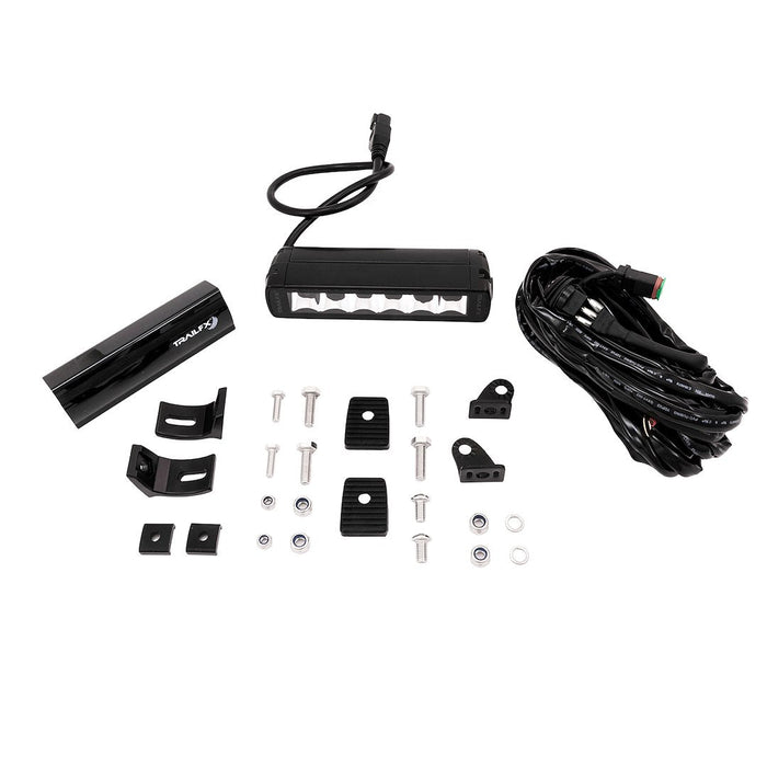TrailFX 6 Inch Black Edition Single Row LED Light Bar Kit with Wiring Harness: 6 Inch Black Edition Single Row LED Light Bar