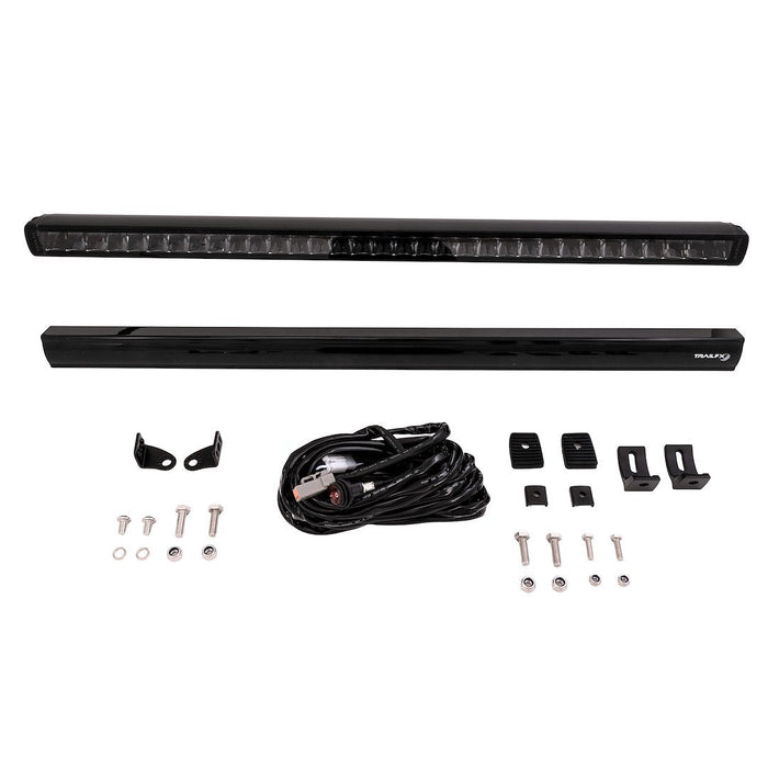 TrailFX 30 Inch Black Edition Single Row LED Light Bar Kit with Wiring Harness: 30 Inch Black Edition Single Row LED Light Bar
