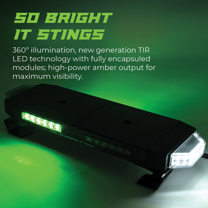 Putco 16 Inch Green Hornet LED Rooftop Strobe Light Bar Kit with Magnetic Mount: 16 Inch Green Hornet