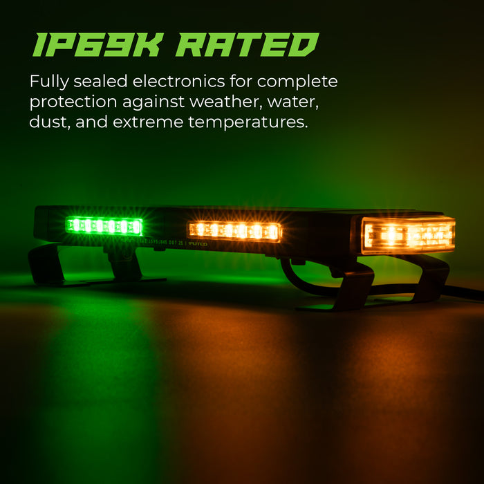 Putco 24 Inch Green Hornet LED Rooftop Strobe Light Bar Kit with Magnetic Mount: 24 Inch Green Hornet