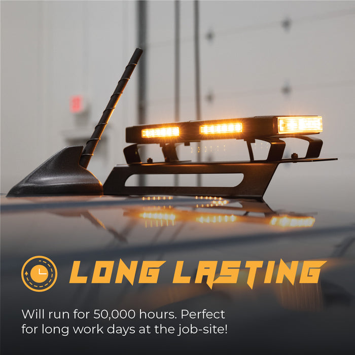Putco 16 Inch Hornet LED Rooftop Strobe Light Bar Kit with BackRack Mount: 16 Inch Hornet