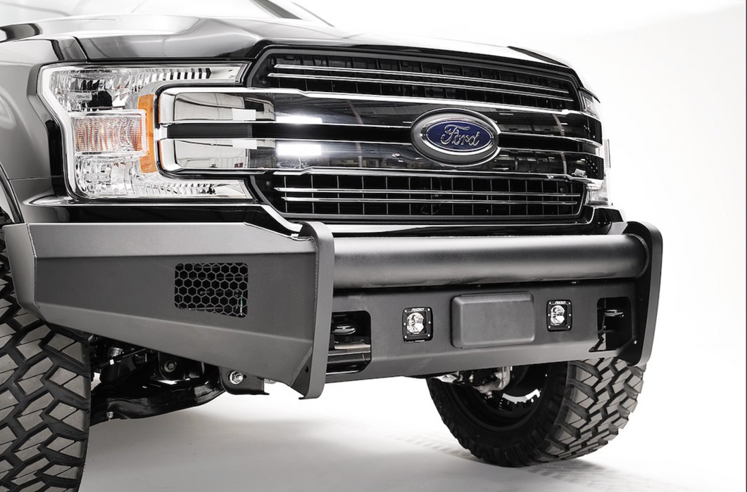 Fab Fours Black Steel Adaptive Cruise Control Lower Guard For 2018 2020 Ford F 150 Kgmod 1 - image 1