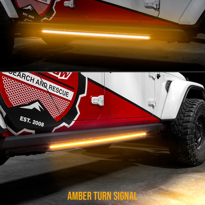XK Glow White and Amber LED Running Board Light Bars - image 4