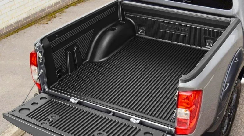 Duraliner drop-in bed liner installed, tailgate down