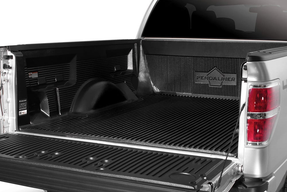 Duraliner over rail bed liner installed, tailgate open