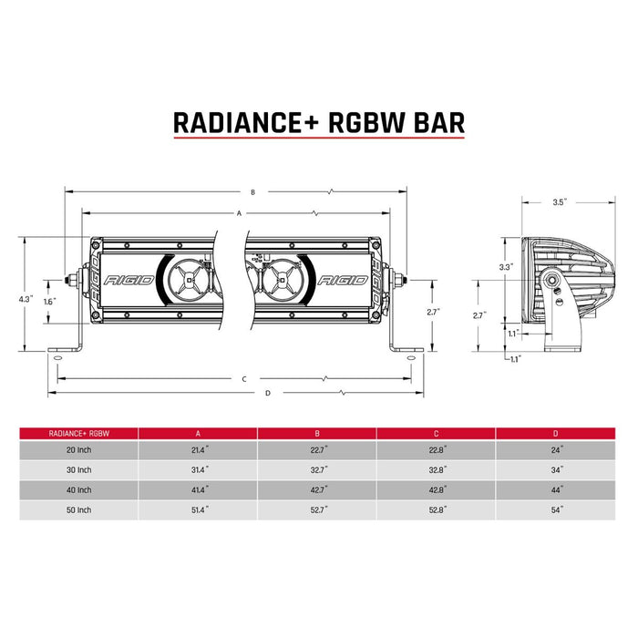 Rigid Industries Radiance+ RGBW LED Light Bar (view 7)