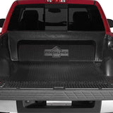 Duraliner under rail bed liner installed, tailgate open